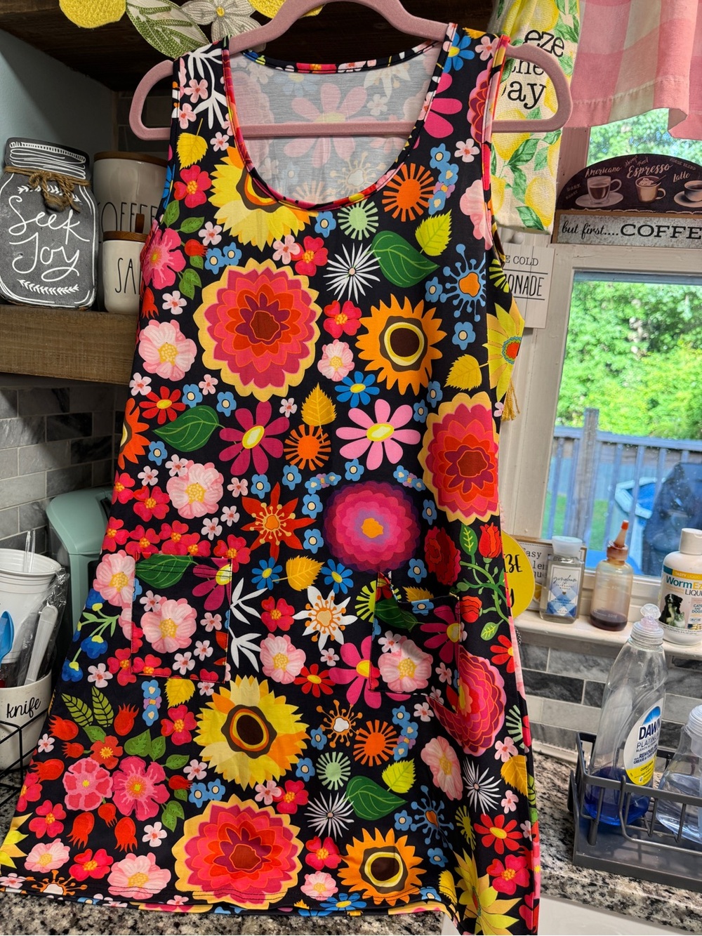 Bright Floral Tank Dress - Multicolor - Picture 11 of 11